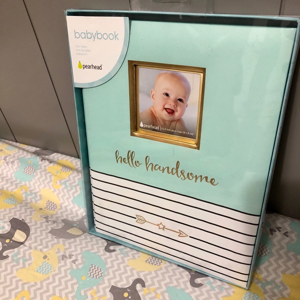 Pearhead teal baby book first five years NEW